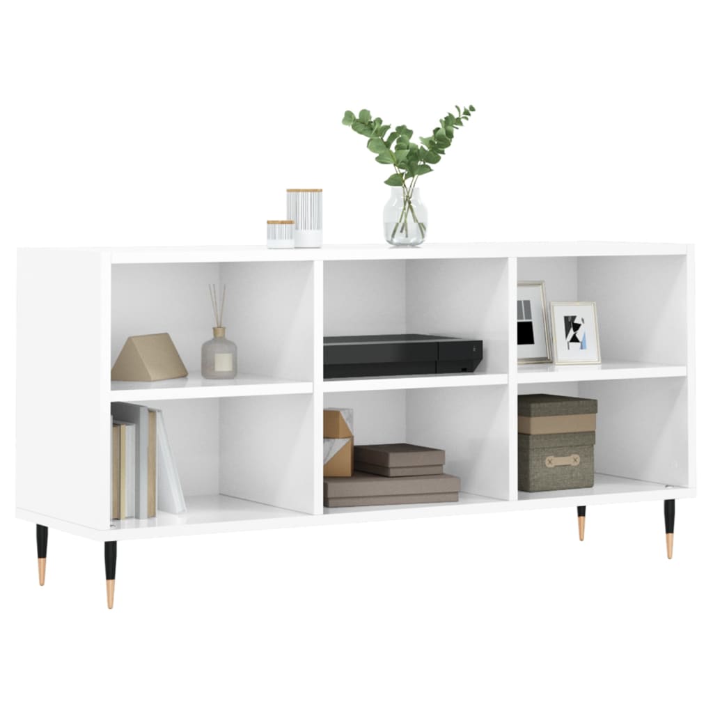 TV-Schrank Hochglanz-Weiß 103,5x30x50 cm Holzwerkstoff