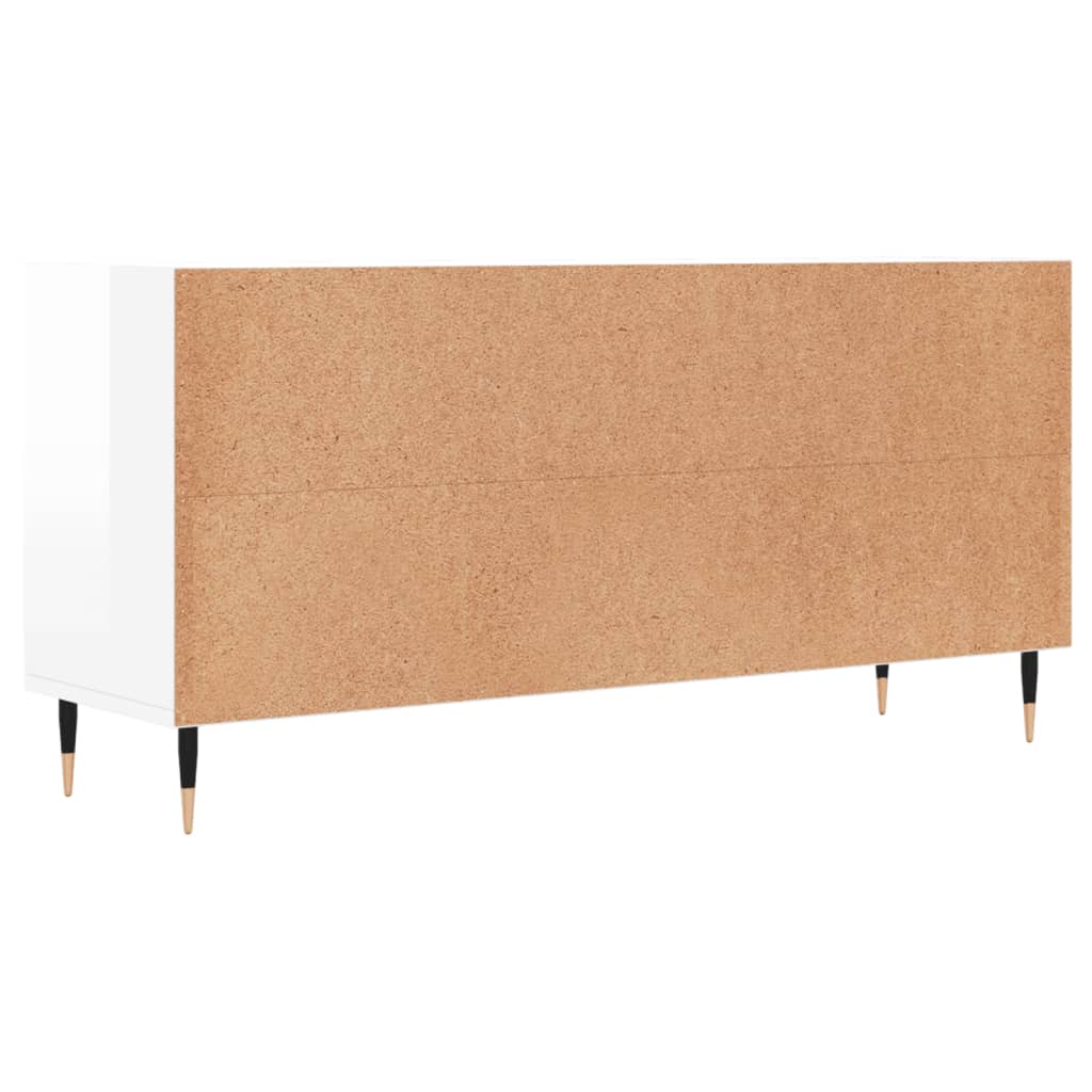 TV-Schrank Hochglanz-Weiß 103,5x30x50 cm Holzwerkstoff
