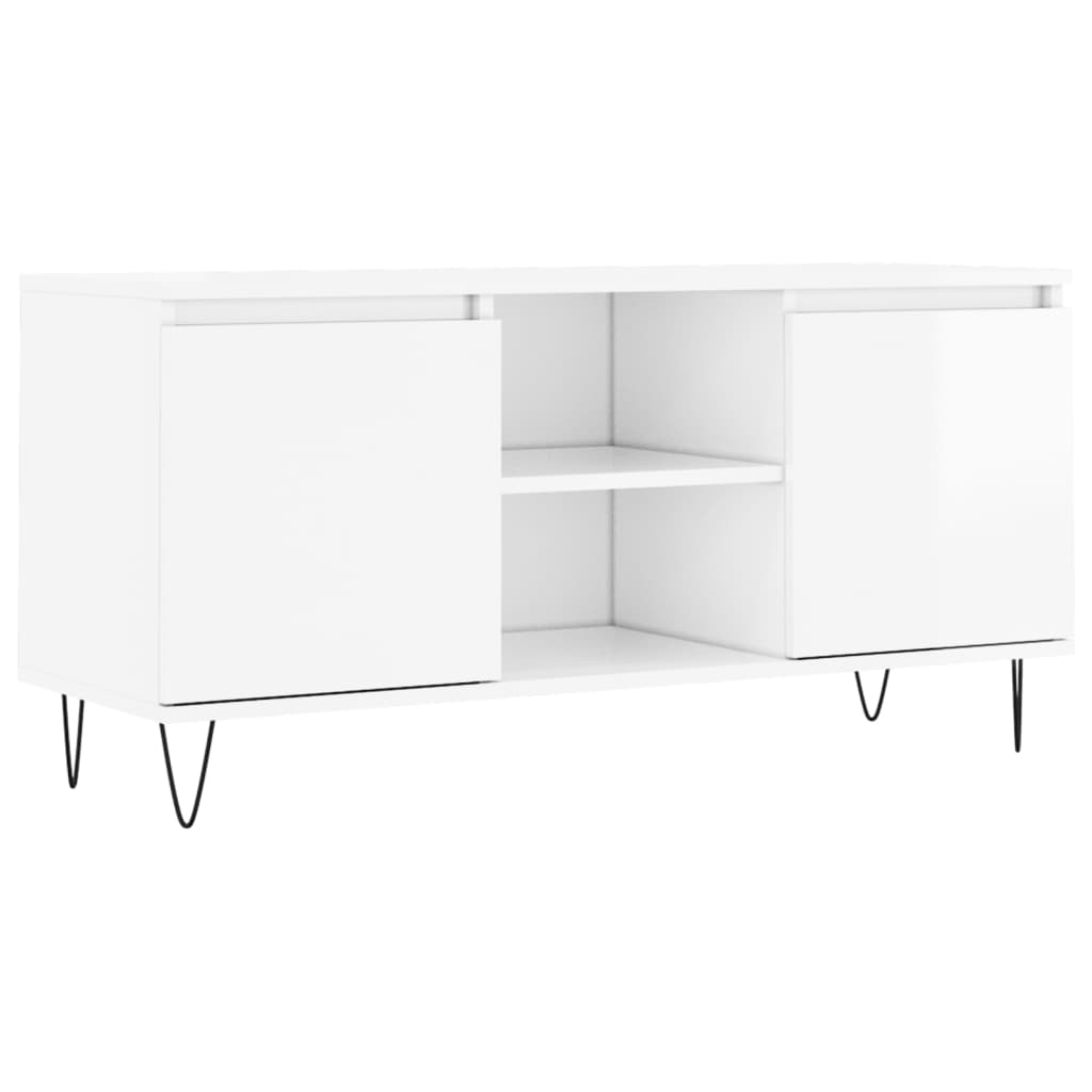 TV-Schrank Hochglanz-Weiß 104x35x50 cm Holzwerkstoff