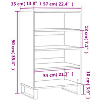 Thumbnail for Highboard Weiß 57x35x90 cm Holzwerkstoff