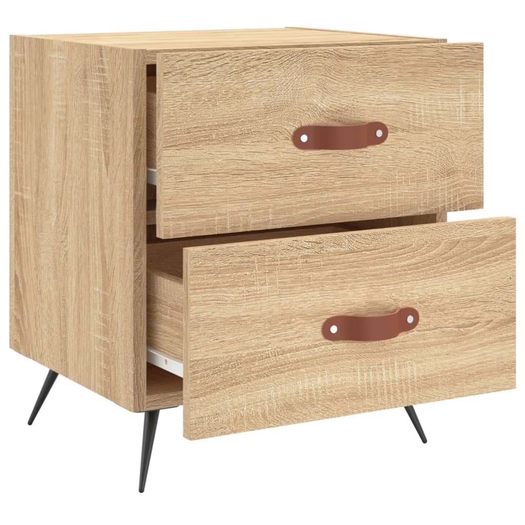 Nachttische 2 Stk. Sonoma-Eiche 40x35x47,5 cm Holzwerkstoff