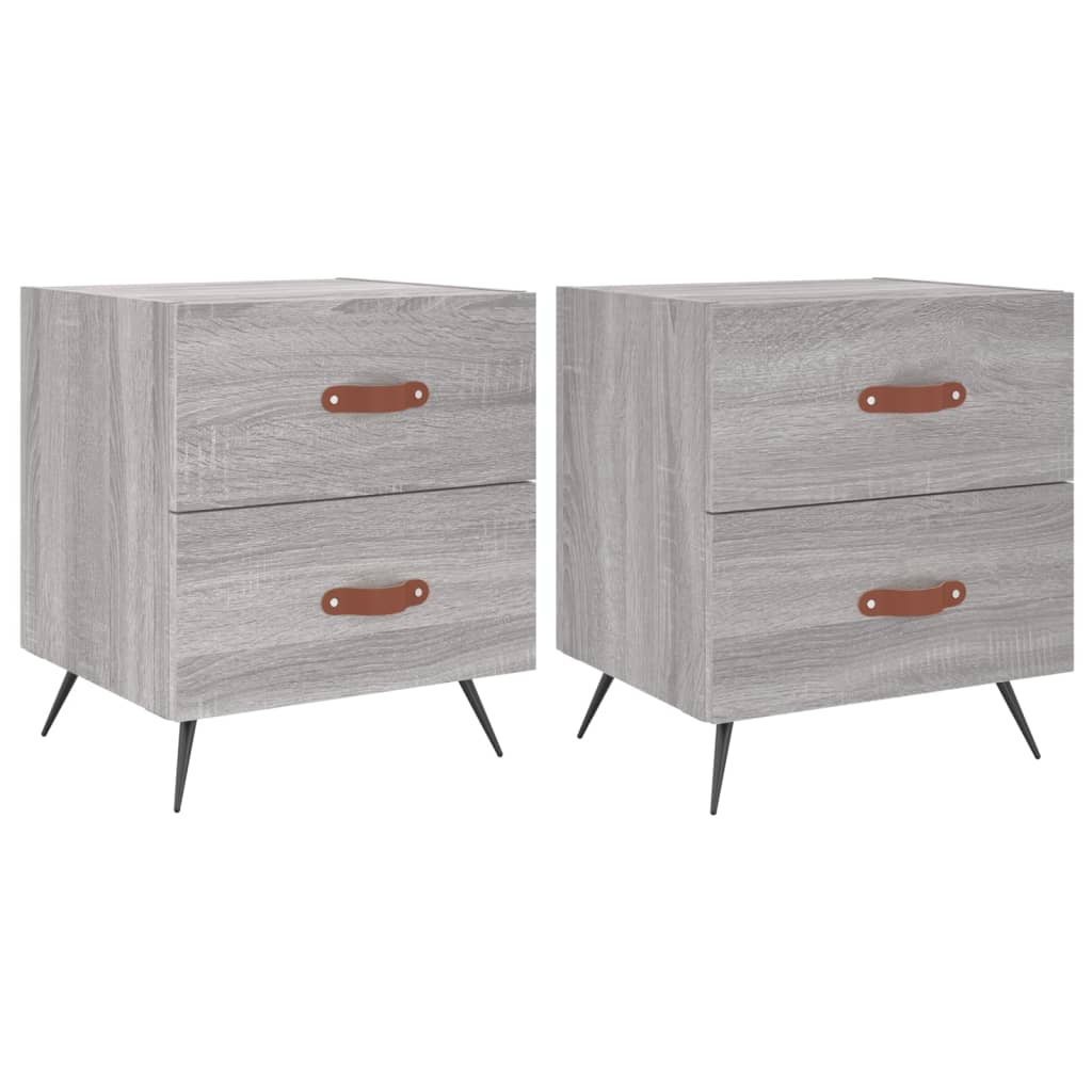 Nachttische 2 Stk. Grau Sonoma 40x35x47,5 cm Holzwerkstoff