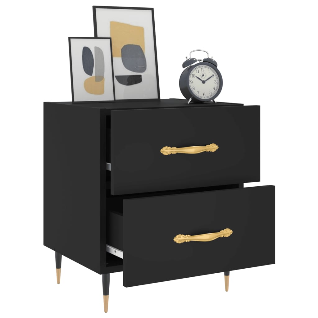 Nachttisch Schwarz 40x35x47,5 cm Holzwerkstoff