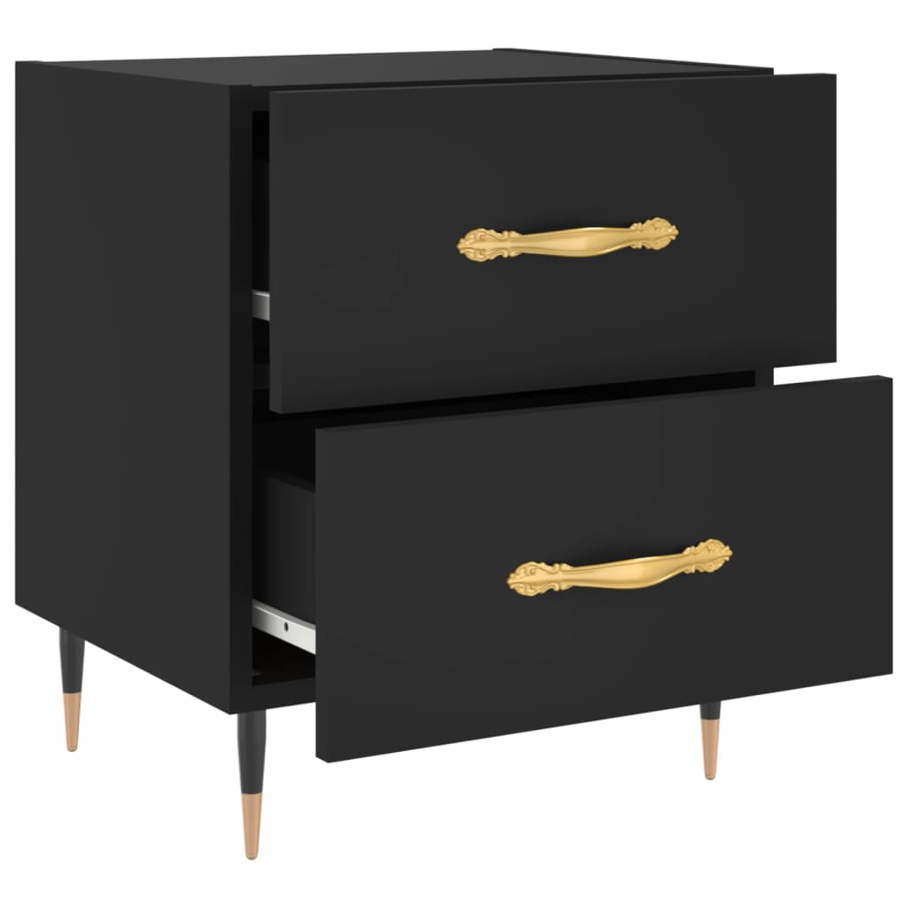 Nachttische 2 Stk. Schwarz 40x35x47,5 cm Holzwerkstoff
