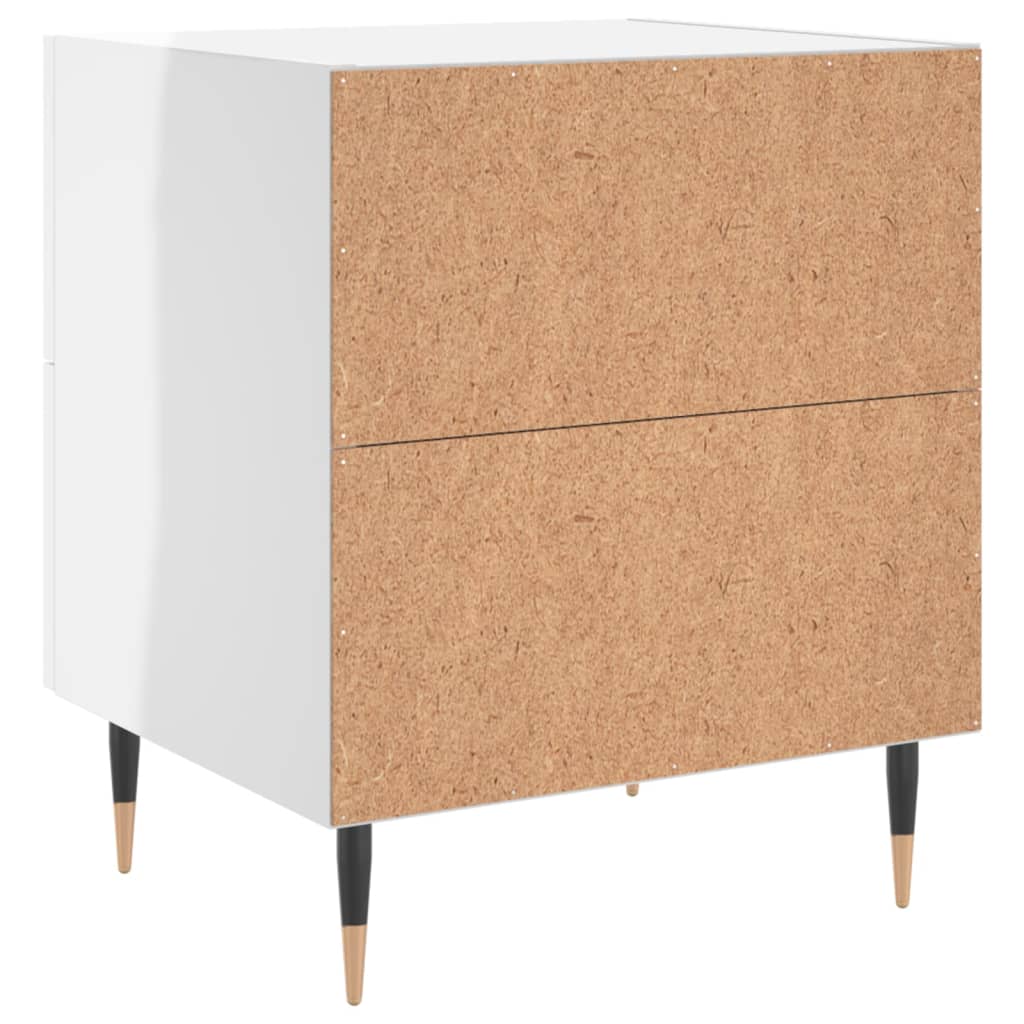 Nachttische 2 Stk. Hochglanz-Weiß 40x35x47,5 cm Holzwerkstoff