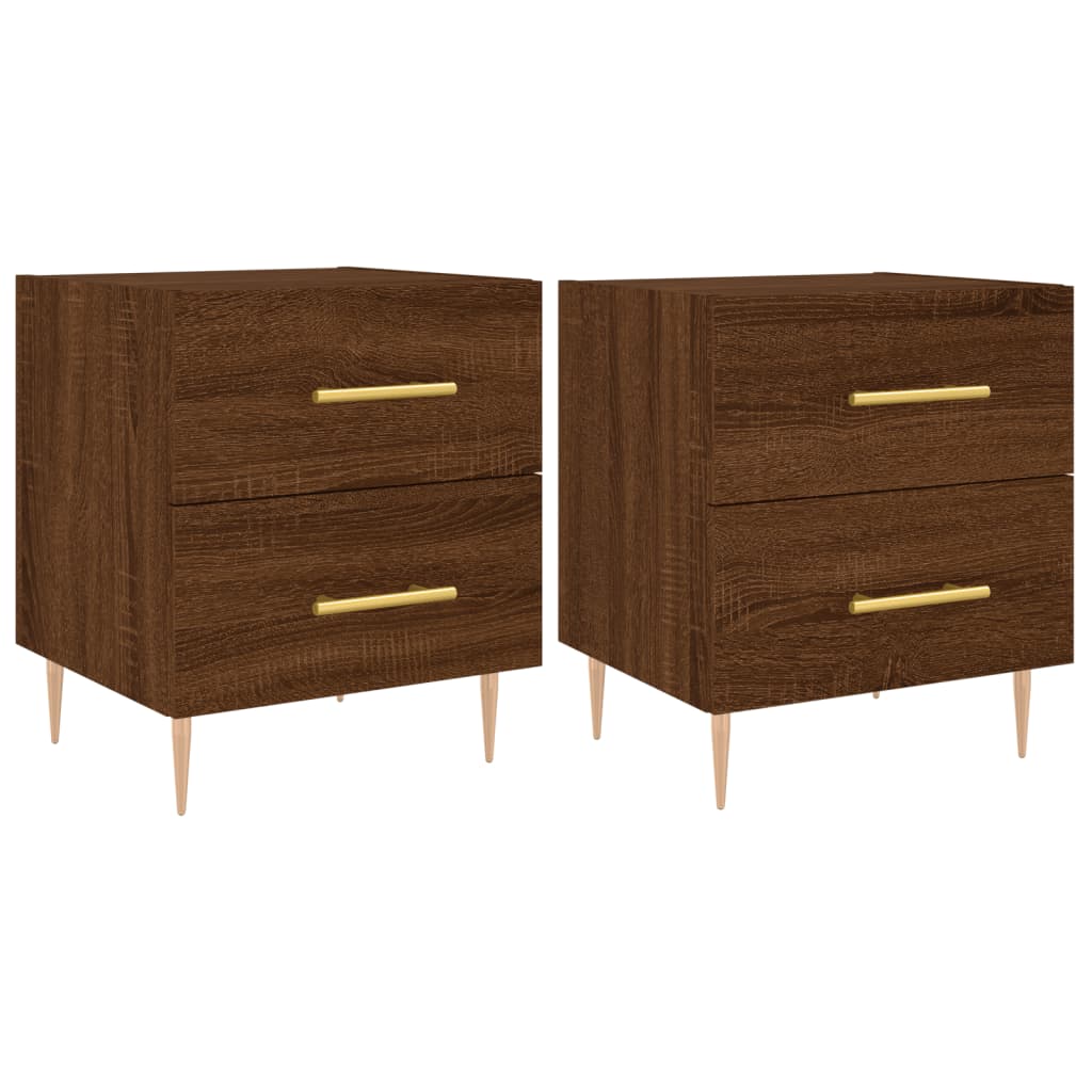 Nachttische 2Stk. Braun Eichen-Optik 40x35x47,5cm Holzwerkstoff