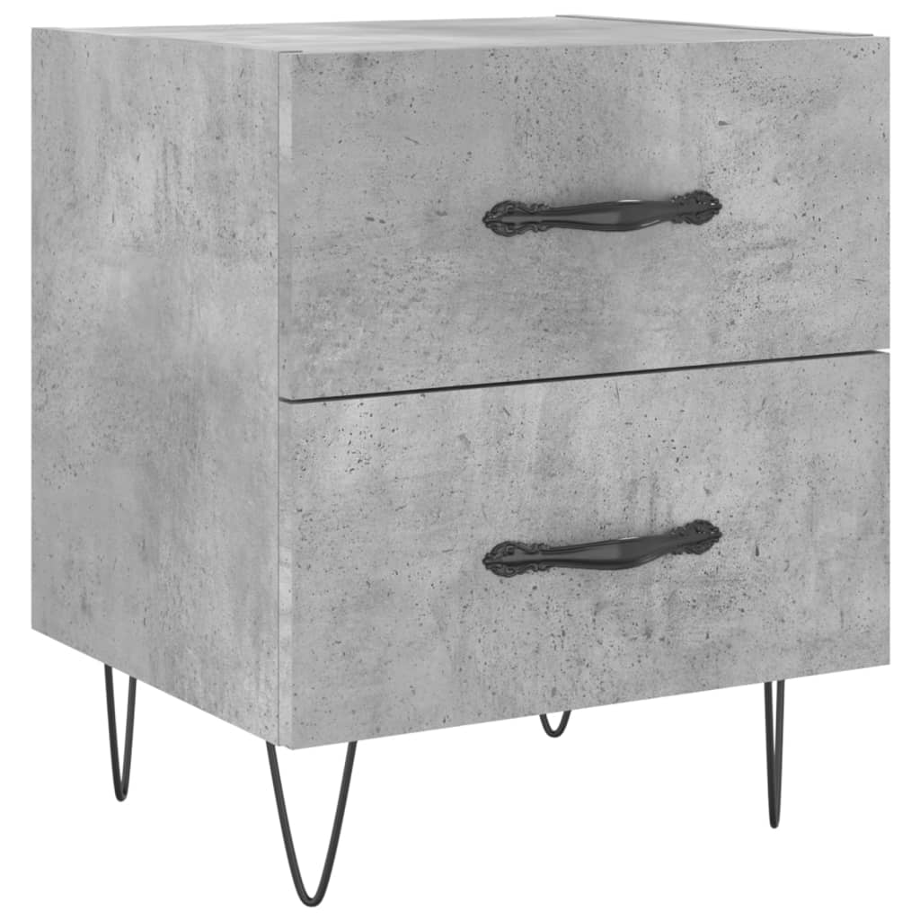 Nachttische 2 Stk. Betongrau 40x35x47,5 cm Holzwerkstoff