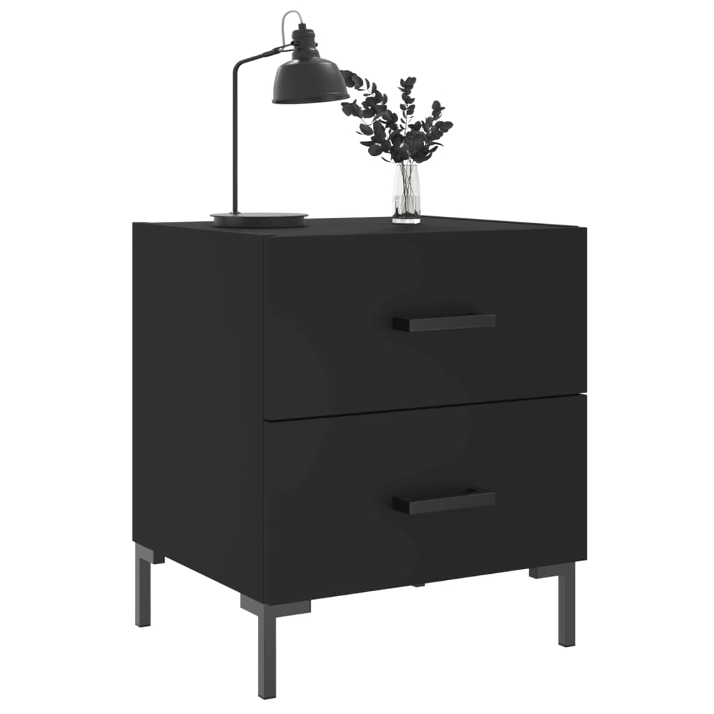 Nachttisch Schwarz 40x35x47,5 cm Holzwerkstoff
