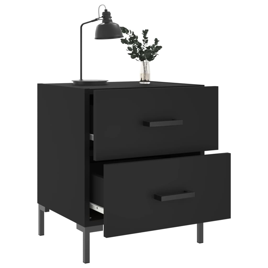 Nachttisch Schwarz 40x35x47,5 cm Holzwerkstoff