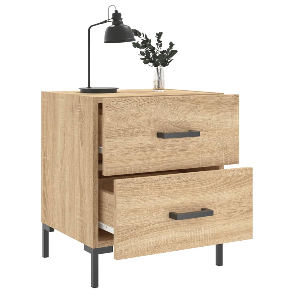 Nachttische 2 Stk. Sonoma-Eiche 40x35x47,5 cm Holzwerkstoff