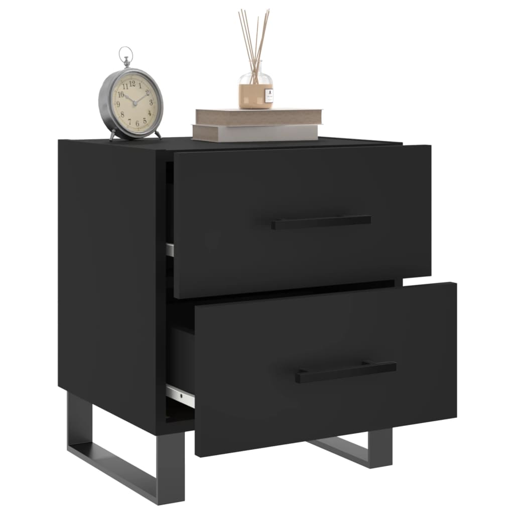 Nachttisch Schwarz 40x35x47,5 cm Holzwerkstoff