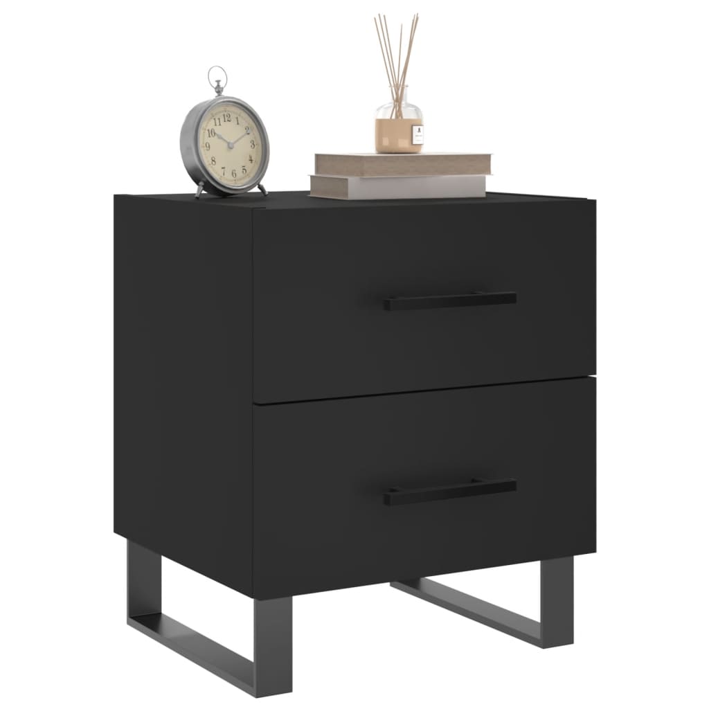 Nachttische 2 Stk. Schwarz 40x35x47,5 cm Holzwerkstoff