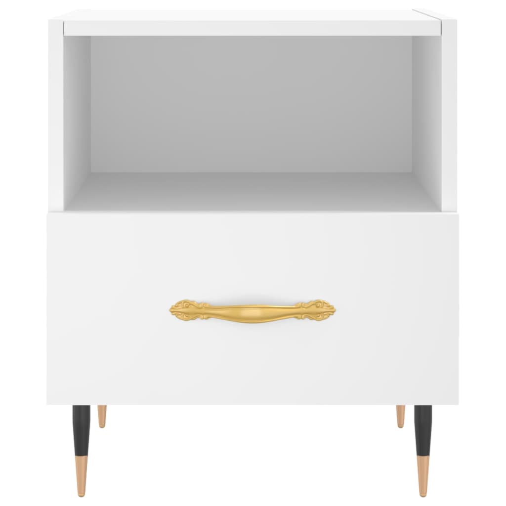 Nachttische 2 Stk. Weiß 40x35x47,5 cm Holzwerkstoff