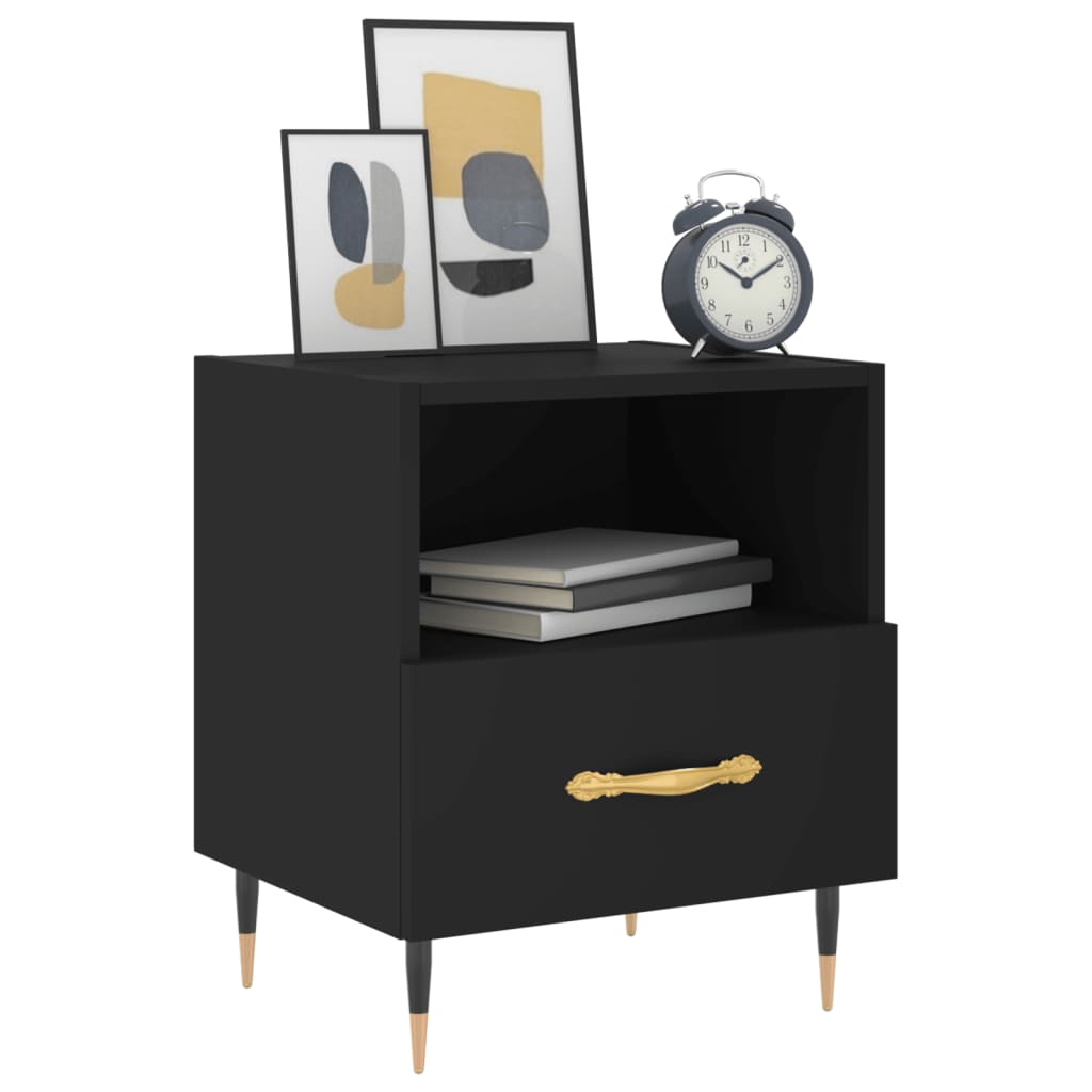 Nachttisch Schwarz 40x35x47,5 cm Holzwerkstoff