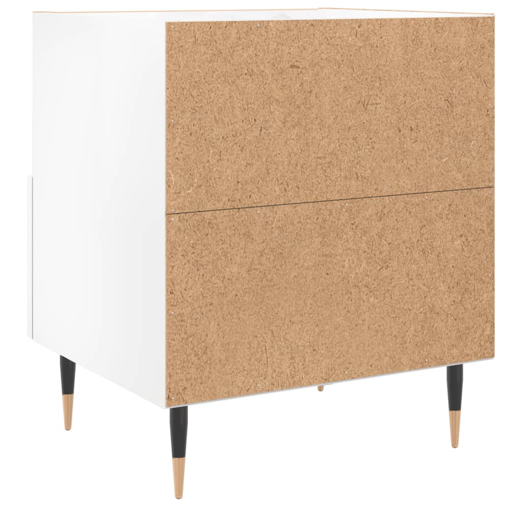 Nachttische 2 Stk. Hochglanz-Weiß 40x35x47,5 cm Holzwerkstoff