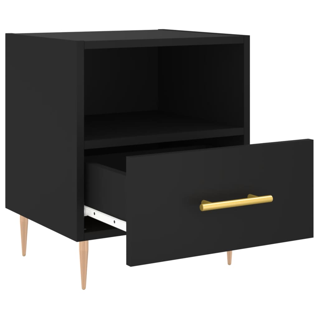 Nachttische 2 Stk. Schwarz 40x35x47,5 cm Holzwerkstoff