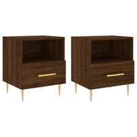 Thumbnail for Nachttische 2Stk. Braun Eichen-Optik 40x35x47,5cm Holzwerkstoff