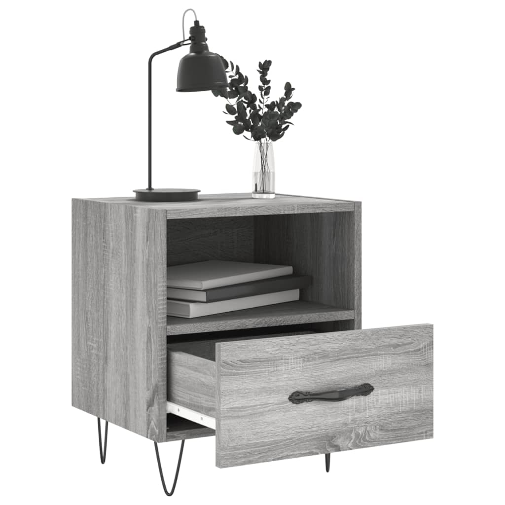 Nachttische 2 Stk. Grau Sonoma 40x35x47,5 cm Holzwerkstoff