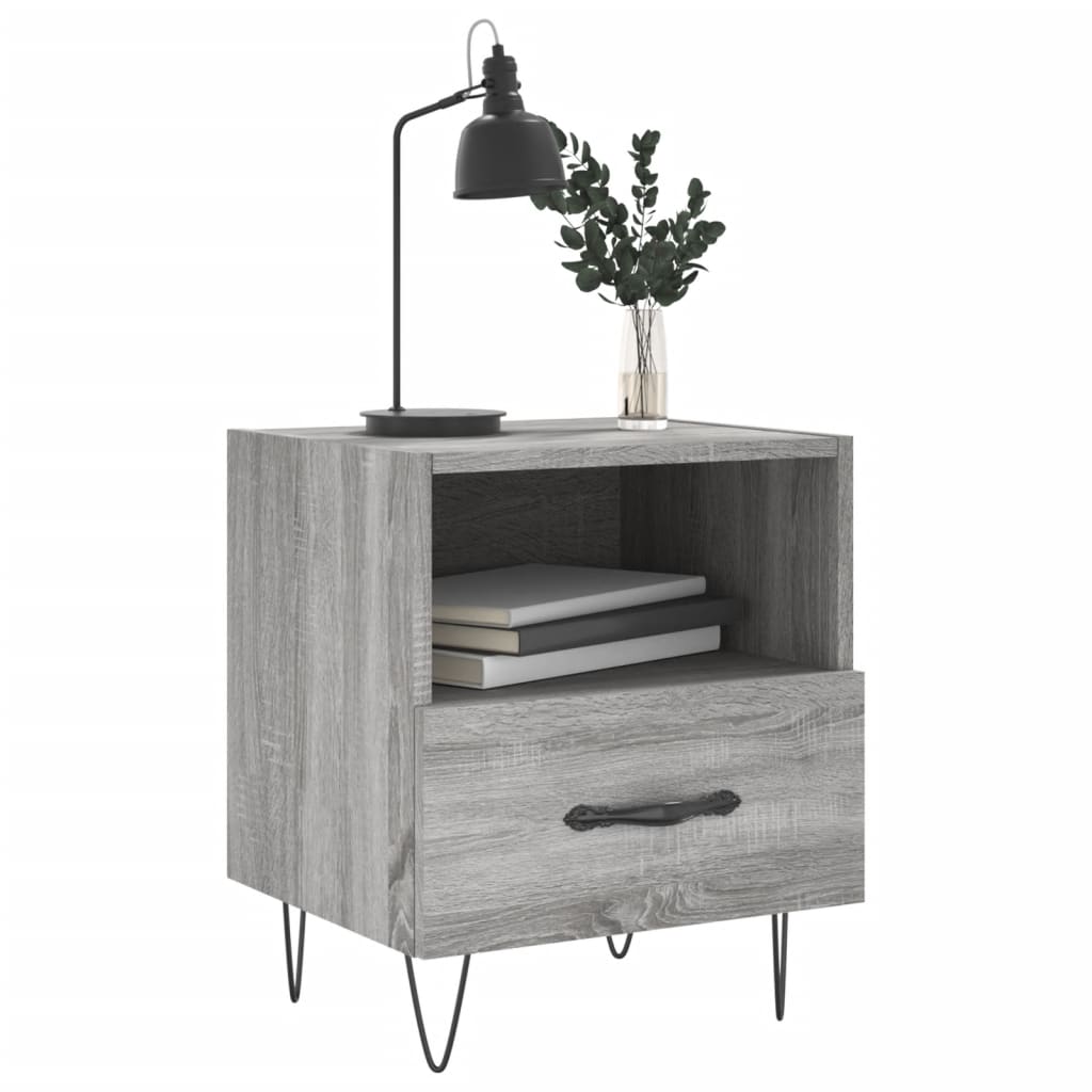 Nachttische 2 Stk. Grau Sonoma 40x35x47,5 cm Holzwerkstoff