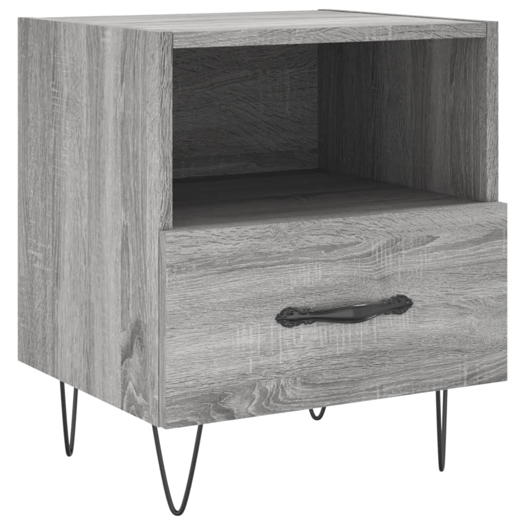 Nachttische 2 Stk. Grau Sonoma 40x35x47,5 cm Holzwerkstoff