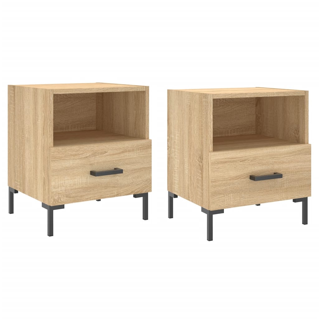Nachttische 2 Stk. Sonoma-Eiche 40x35x47,5 cm Holzwerkstoff