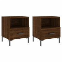 Thumbnail for Nachttische 2Stk. Braun Eichen-Optik 40x35x47,5cm Holzwerkstoff