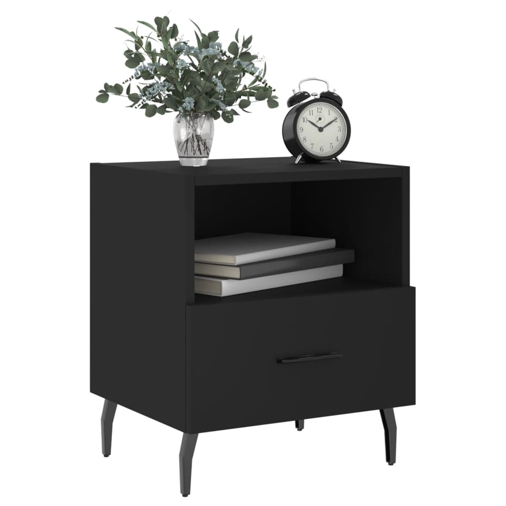 Nachttisch Schwarz 40x35x47,5 cm Holzwerkstoff