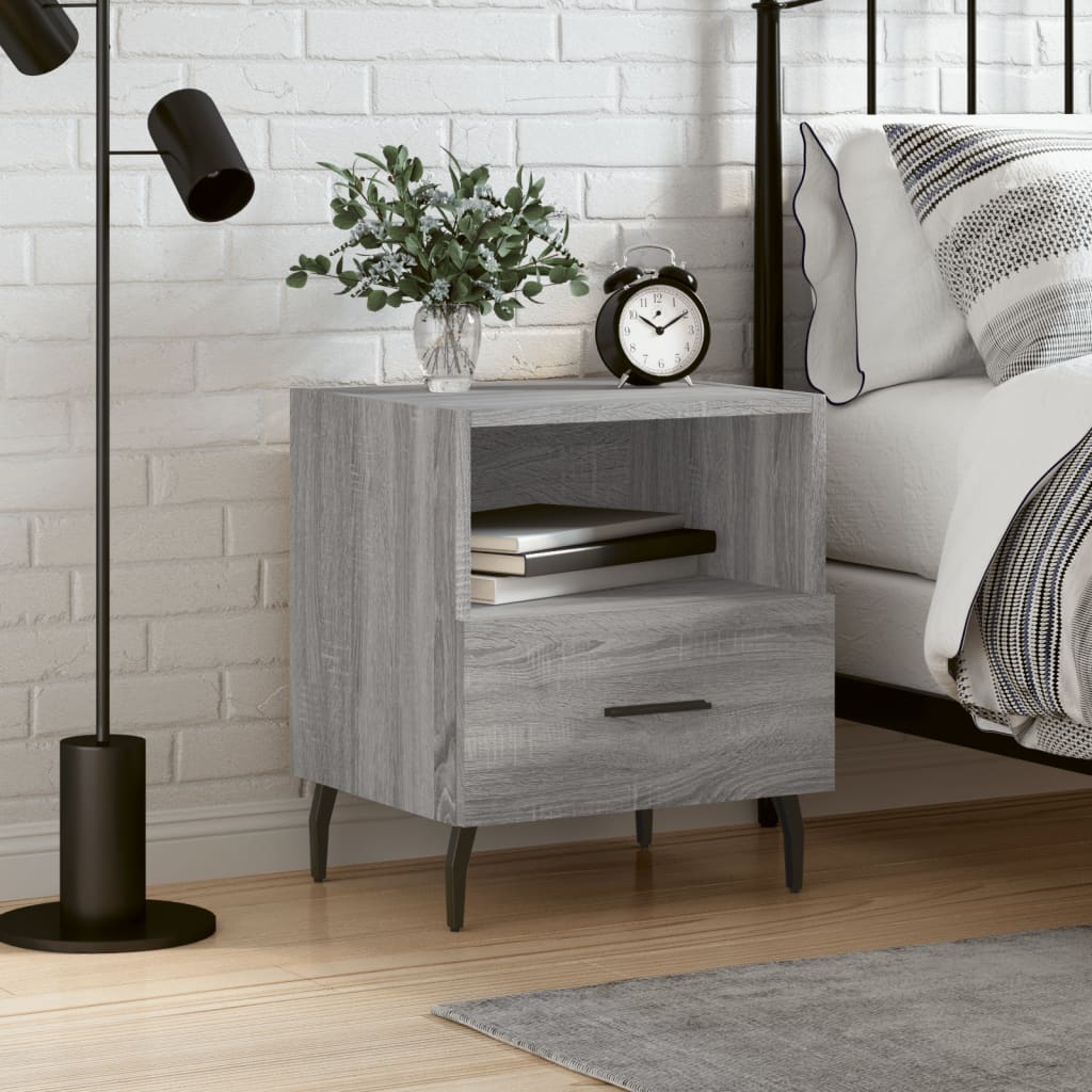 Nachttisch Grau Sonoma 40x35x47,5 cm Holzwerkstoff