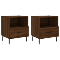 Thumbnail for Nachttische 2Stk. Braun Eichen-Optik 40x35x47,5cm Holzwerkstoff