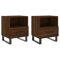 Thumbnail for Nachttische 2Stk. Braun Eichen-Optik 40x35x47,5cm Holzwerkstoff