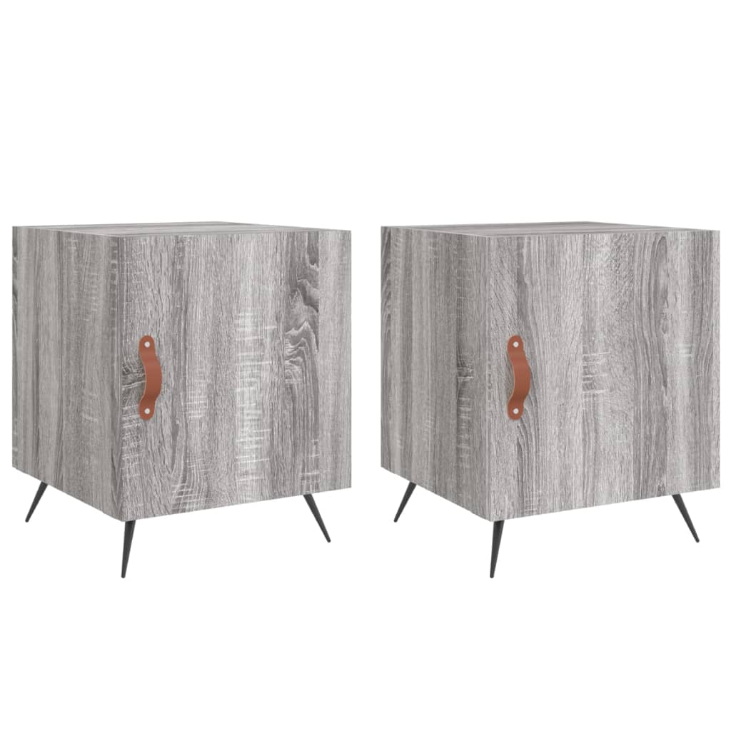 Nachttische 2 Stk. Grau Sonoma 40x40x50 cm Holzwerkstoff