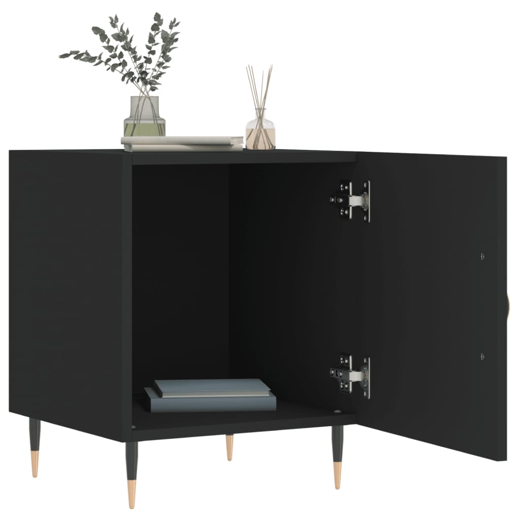 Nachttische 2 Stk. Schwarz 40x40x50 cm Holzwerkstoff