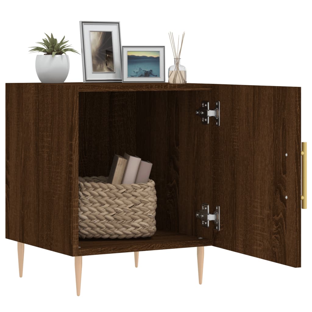 Nachttische 2 Stk. Braun Eichen-Optik 40x40x50 cm Holzwerkstoff
