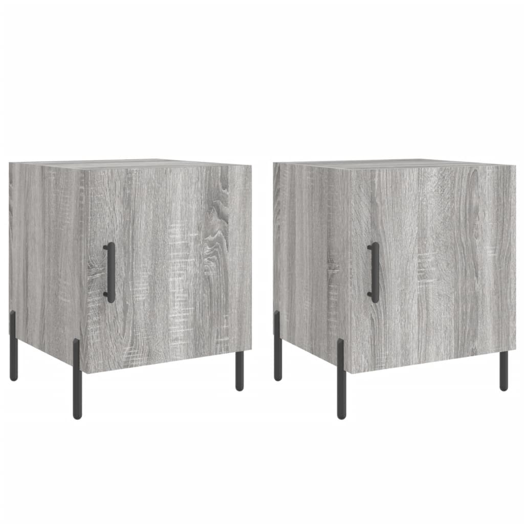 Nachttische 2 Stk. Grau Sonoma 40x40x50 cm Holzwerkstoff