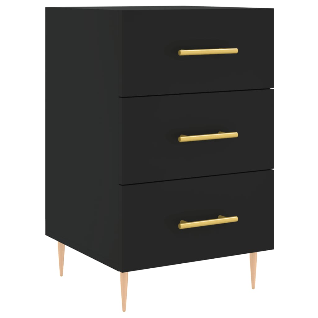 Nachttisch Schwarz 40x40x66 cm Holzwerkstoff