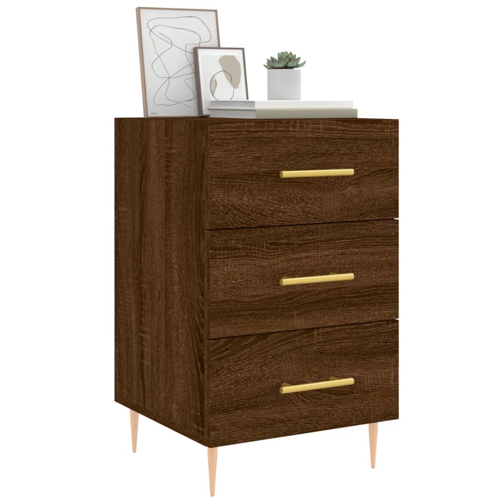 Nachttisch Braun Eichen-Optik 40x40x66 cm Holzwerkstoff