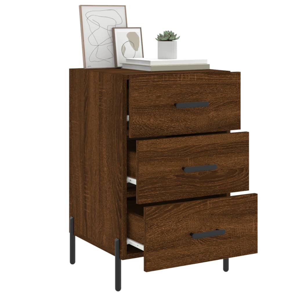 Nachttisch Braun Eichen-Optik 40x40x66 cm Holzwerkstoff