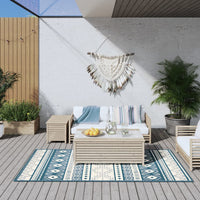 Thumbnail for Outdoor-Teppich Aquablau und Weiß 100x200 cm