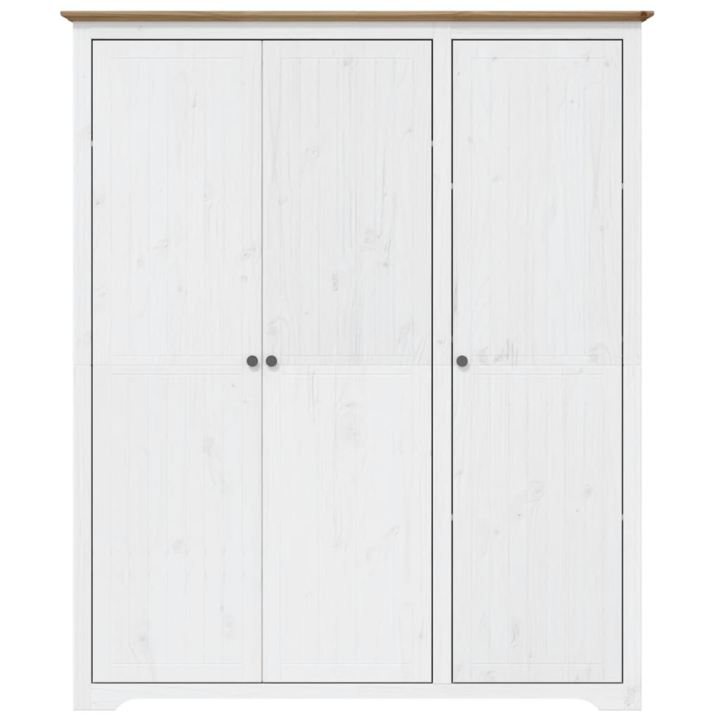 Kleiderschrank BODO Weiß & Braun 151,5x52x176,5 cm Kiefernholz