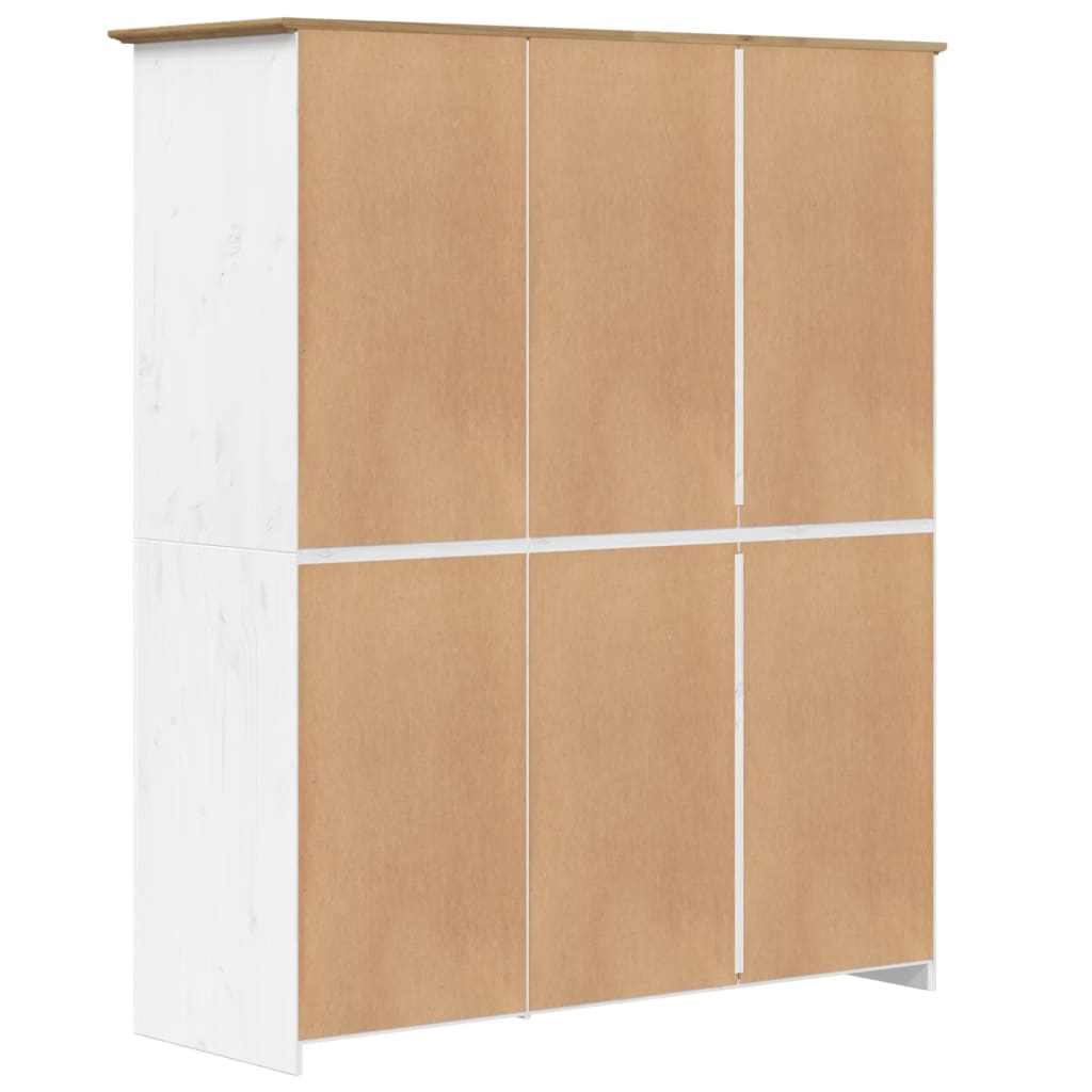 Kleiderschrank BODO Weiß & Braun 151,5x52x176,5 cm Kiefernholz