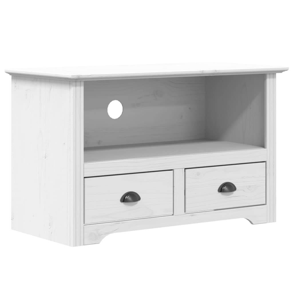 TV-Schrank mit 2 Schubladen Weiß 91x43x56 cm Massivholz Kiefer