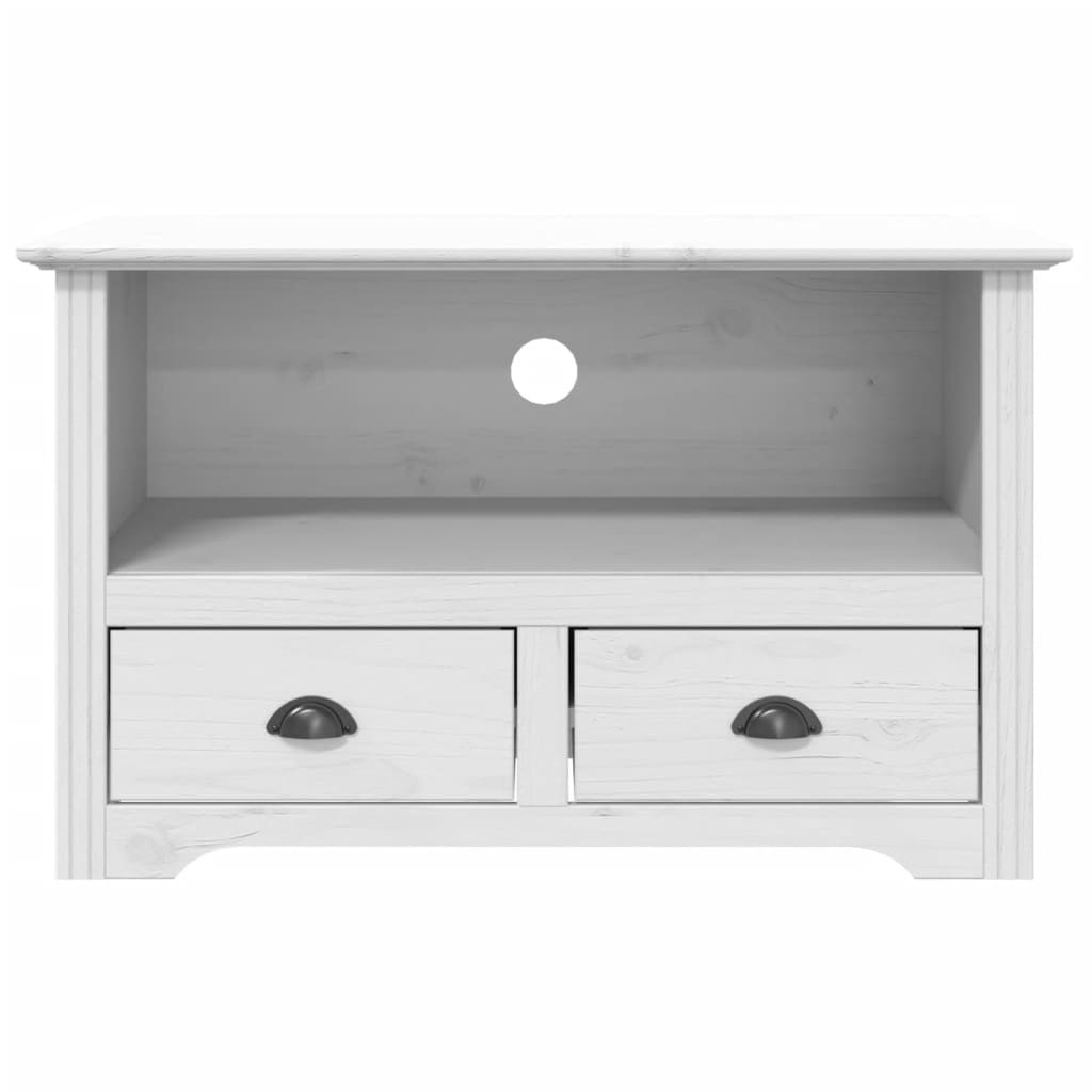 TV-Schrank mit 2 Schubladen Weiß 91x43x56 cm Massivholz Kiefer