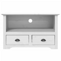 Thumbnail for TV-Schrank mit 2 Schubladen Weiß 91x43x56 cm Massivholz Kiefer