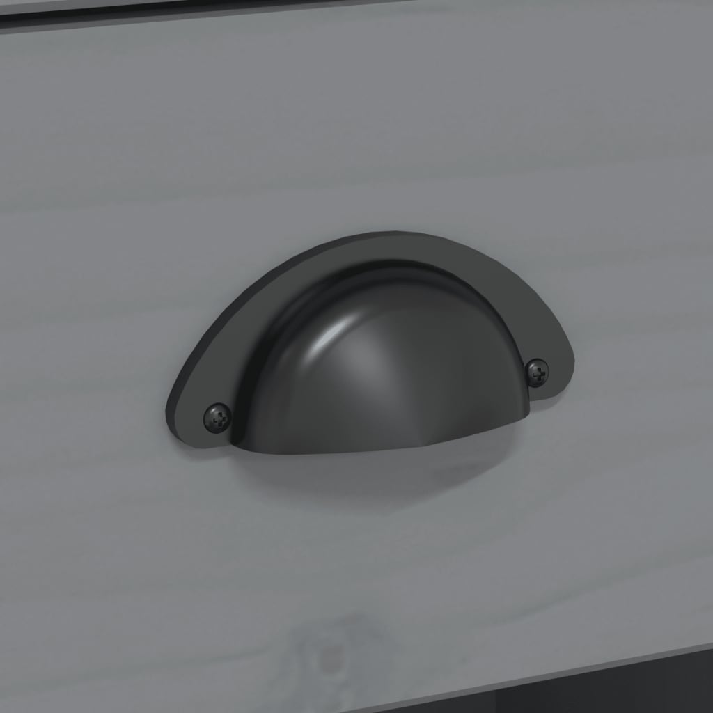 TV-Schrank mit 2 Schubladen Grau 91x43x56 cm Massivholz Kiefer