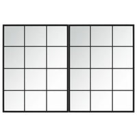 Thumbnail for Wandspiegel 2 Stk. Schwarz 80x60 cm Metall