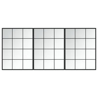 Thumbnail for Wandspiegel 3 Stk. Schwarz 80x60 cm Metall