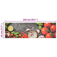 Thumbnail for Küchenteppich Waschbar Gemüse 45x150 cm Samt
