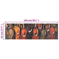 Thumbnail for Küchenteppich Waschbar Löffel & Gewürze 45x150 cm Samt