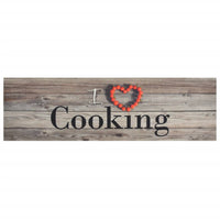Thumbnail for Küchenteppich Waschbar Cooking Grau 45x150 cm Samt