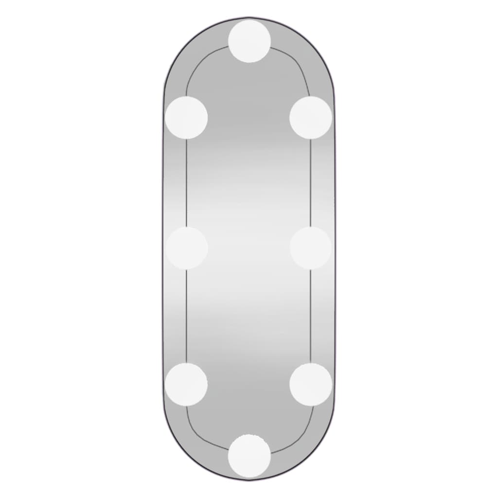 Wandspiegel mit LED-Leuchten 15x40 cm Glas Oval